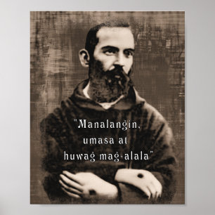 Affiche St Padre Pio Catholique Saint Philippine citation