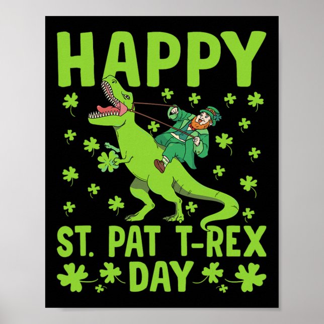 Affiche St Pat Trex Day Dinosaure Saint Patricks Day St Pa (Devant)