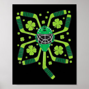 Affiche St Patrick#39 ; s Jour Shamrock de hockey sur glac