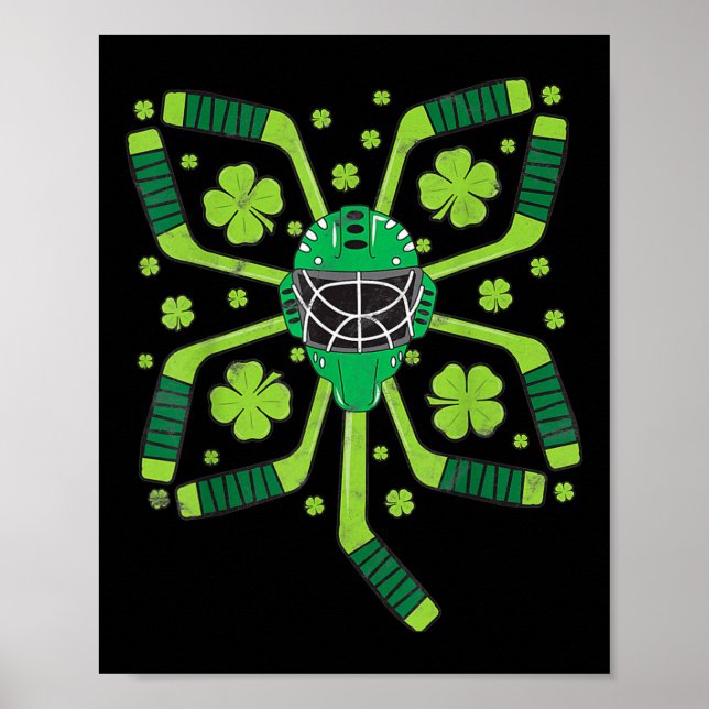 Affiche St Patrick#39 ; s Jour Shamrock de hockey sur glac (Devant)