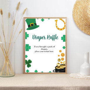 Affiche St Patrick Baby shower d'aquarelle tombole