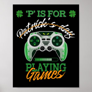 Affiche St Patrick Day Irish Kids Gamer P Est Pour Jouer V