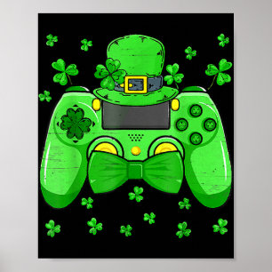 Affiche St patrick de Cravate Bow du contrôleur de jeu vid