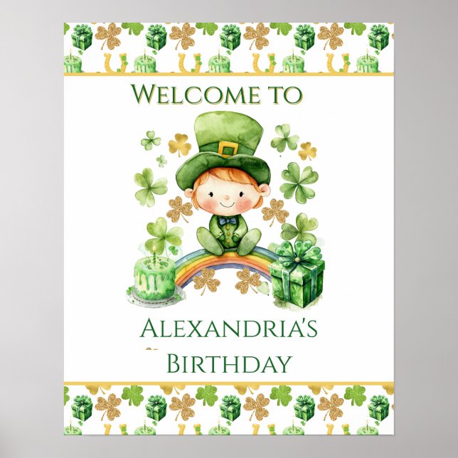 Affiche St patrick Lucky One Premier anniversaire Bienvenu (Devant)