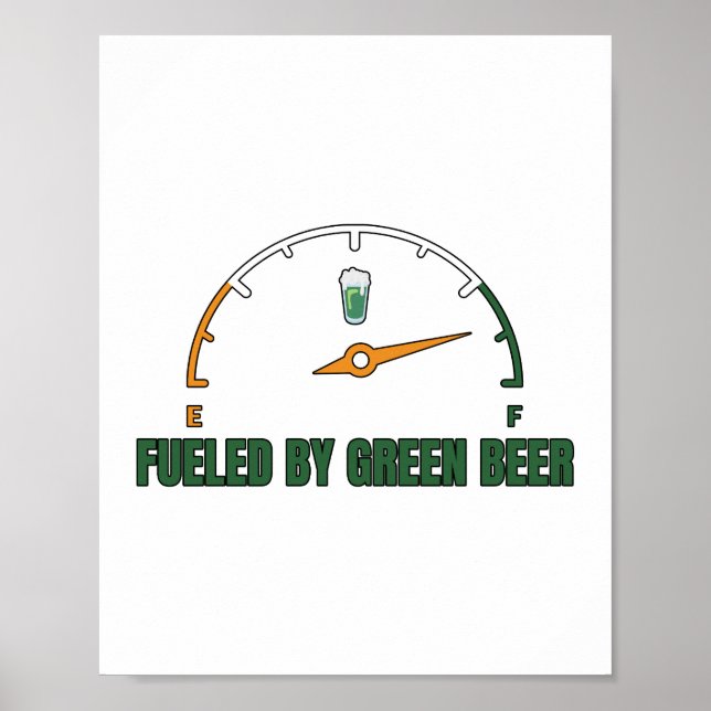 Affiche St Patrick's alimenté par la bière verte (Devant)