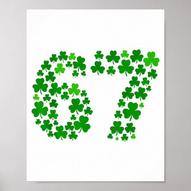 Affiche St Patricks Day 67 Mème Feuille de Trèfle Hommes F (Devant)