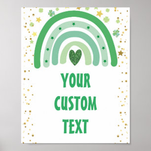 Affiche St Patrick's Day Arc-en-ciel Texte personnalisé