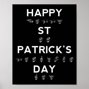 Affiche St Patrick's Day Asl Sensibilisation des sourds