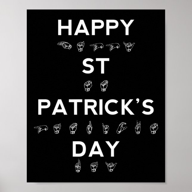 Affiche St Patrick's Day Asl Sensibilisation des sourds (Devant)