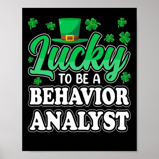 Affiche St Patricks Day Chanceux D'être Un Analyste De Com (Devant)