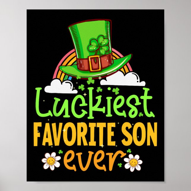 Affiche St Patricks Day Fils Préféré le Plus Chanceux à Ja (Devant)