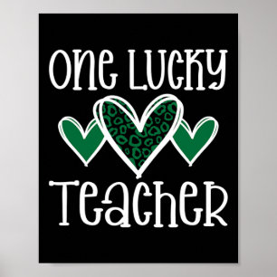 Affiche St. Patricks Day Professeur chanceux Coeur Emprein