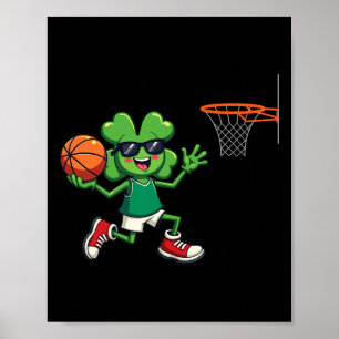 Affiche St Patrick's Day Sketll Dunking Sports Hommes Garç