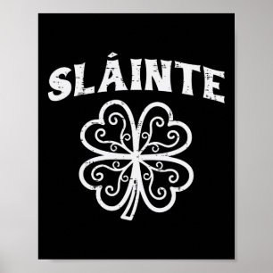 Affiche St Patricks Day Slainte Shamrock Saint Pattys Homm