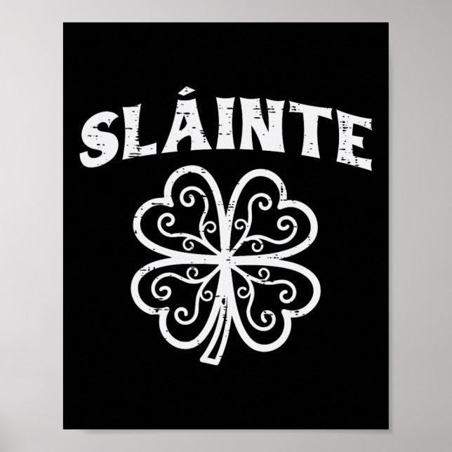 Affiche St Patricks Day Slainte Shamrock Saint Pattys Homm (Devant)