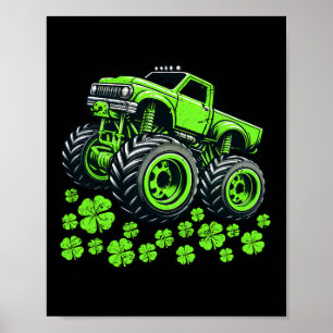 Affiche St Patricks Day Tout-Petit Camion Monstre Chanceux