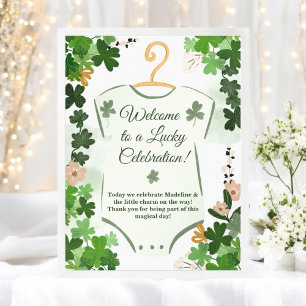 Affiche St. Patrick's Lucky Charm Baby shower Bienvenue