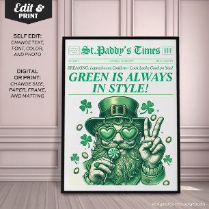 Affiche St. Patricks Wall Art Retro Journal Imprimer