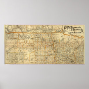 Affiche St Paul, Minneapolis et Manitoba Railway 2