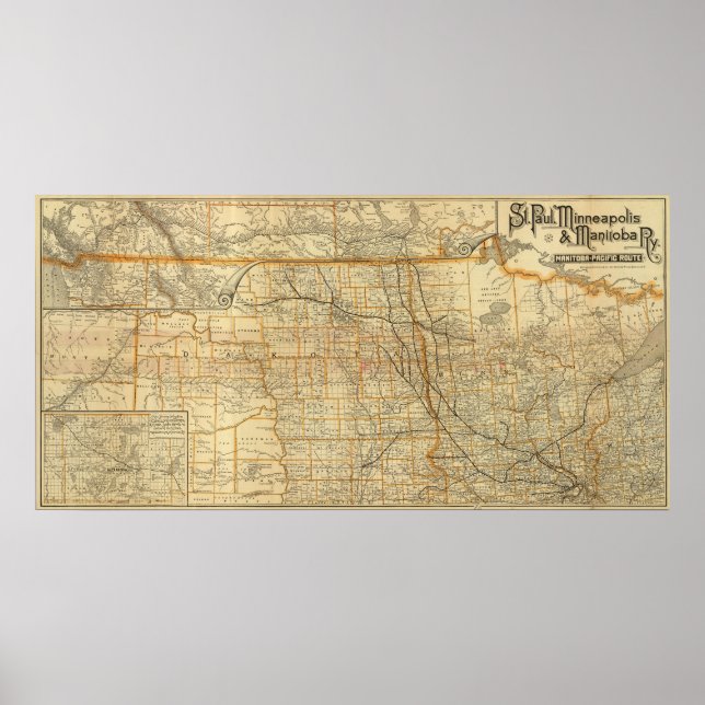 Affiche St Paul, Minneapolis et Manitoba Railway 2 (Devant)
