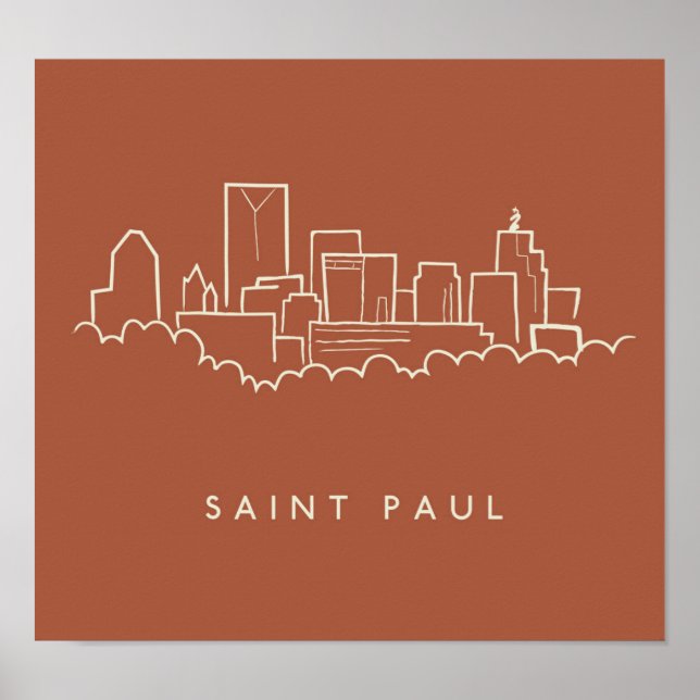 Affiche St. Paul, Minnesota Skyline (Devant)