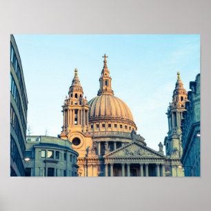 Affiche St Paul’s Cathedral London Vintage gift