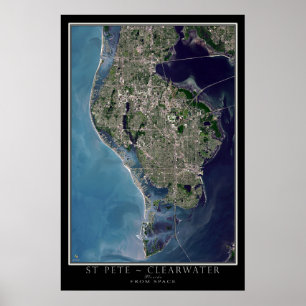 Affiche St Petersburg - Clearwater Florida Carte satellite