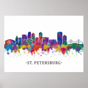 Affiche St. Petersburg Floride Skyline