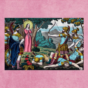 Affiche St Philomena prise avec des flèches