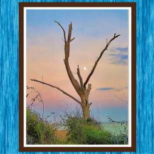 Affiche St Simons Island Georgia Beach Sunset and Moon