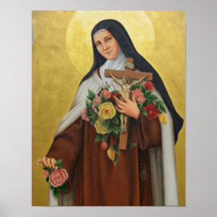 Affiche St Therese de Lisieux peu de fleur de Jésus