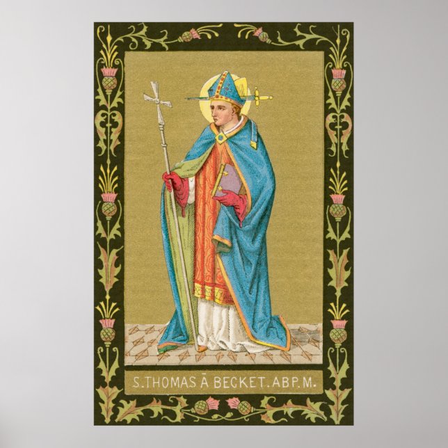 Affiche St. Thomas Becket avec épée dans la mitre (P 005) (Devant)