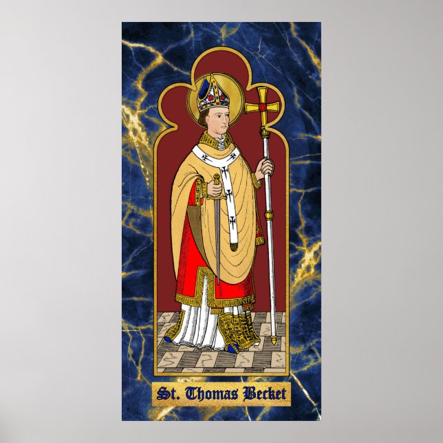 Affiche St. Thomas Becket avec épée (M 033; Colorisé) (Devant)