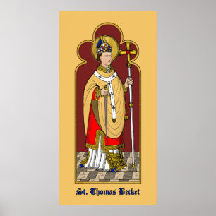 Affiche St. Thomas Becket avec épée (M 033; Colorisé)