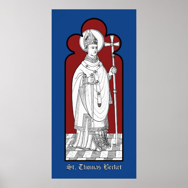 Affiche St. Thomas Becket tenant une épée (M 033) (Devant)
