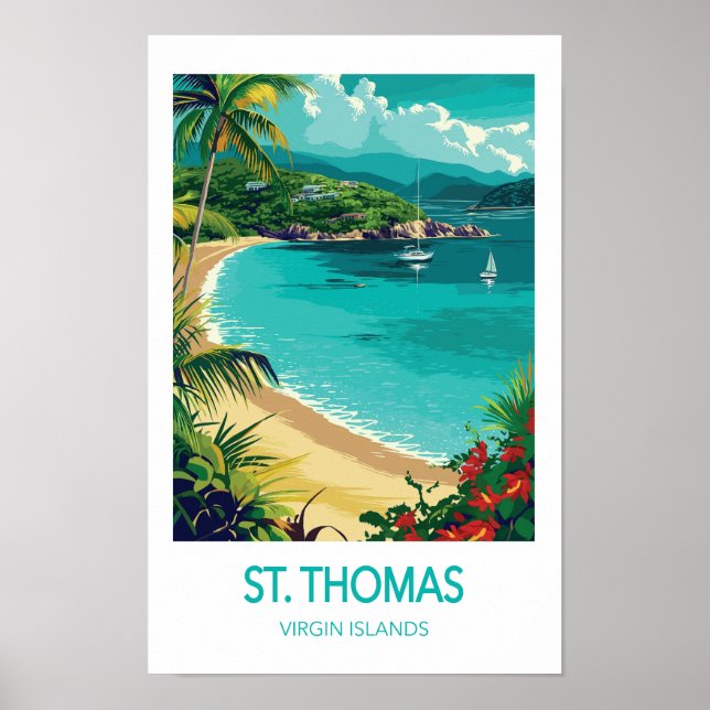 Affiche St. Thomas Travel Poster, US Virgin Islands (Devant)