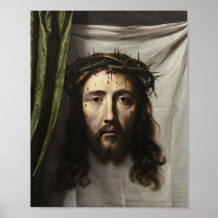 Affiche St Veronica Veil Shroud Jesus Face Catholic Saint