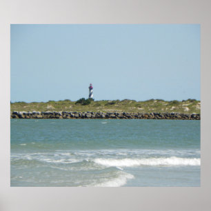 AFFICHE ST. VUE AUGUSTINE DEPUIS LA PLAGE DE VILANO
