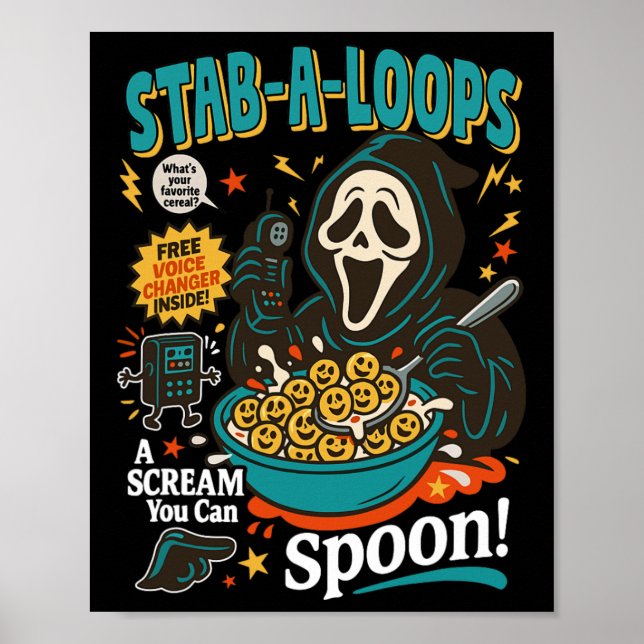 Affiche Stab-a-loops Horror Cereal Box Halloween Killer Br (Devant)