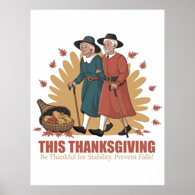 Affiche Stabilité vintage de Thanksgiving - Soyez reconnai (Devant)