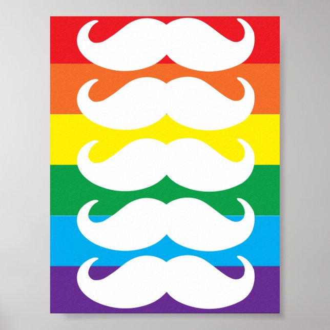 Affiche Stache arc-en-ciel (Devant)