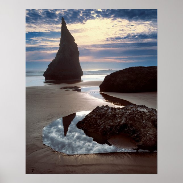 Affiche Stack en forme d'épine | Face Rock Wayside, OR (Devant)