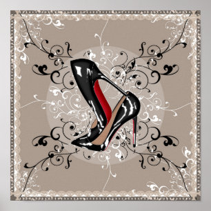 Affiche STACKED red bottoms shoes SILK SCARF STYLE