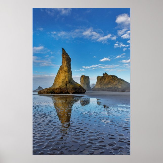 Affiche Stacks marins sur la plage de Bandon à Bandon, Ore (Devant)