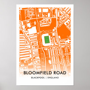 Affiche Stade Bloomfield Road à Blackpool, Angleterre