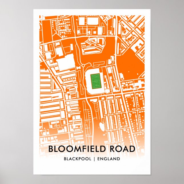 Affiche Stade Bloomfield Road à Blackpool, Angleterre (Devant)