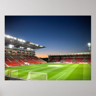 Affiche Stade Bosuil - Royal Antwerp FC - Coucher de solei