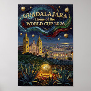 Affiche Stade de football élégant de Guadalajara Art 2026