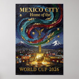 Affiche Stade de la ville de Mexico Soccer Art 2026
