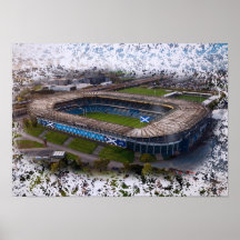 Stade de rugby d'Édimbourg avec drapeau de l'Écoss